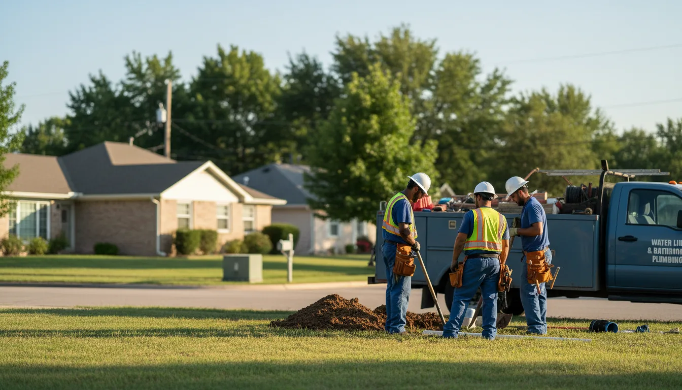 Residential water line and bathroom plumbing service in Alton, KS